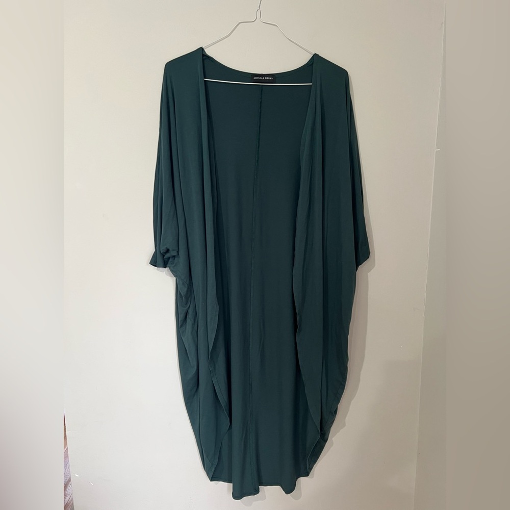 3/$15 Miracle Berry Deep Green Duster Cardigan